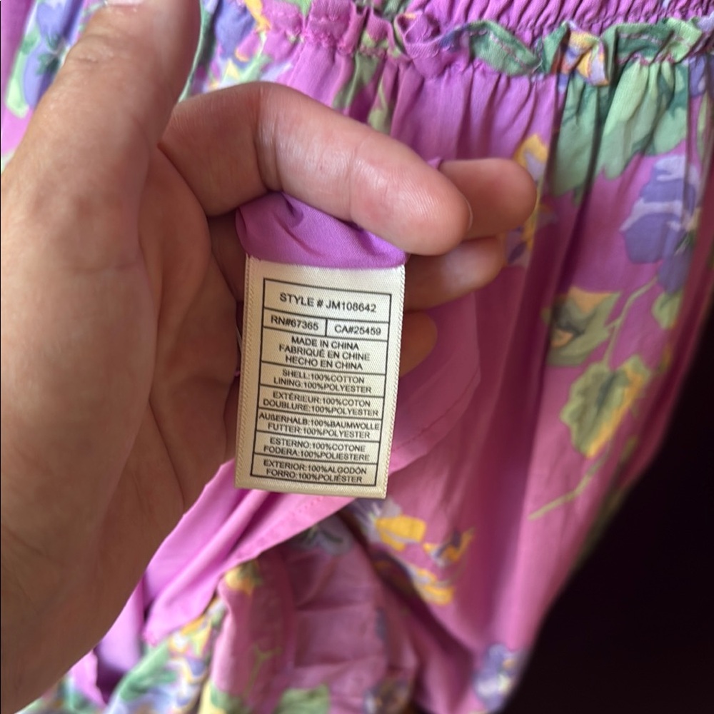 Floral Lavender Maxi Dress with Smocked Waist - Picture 12 of 12